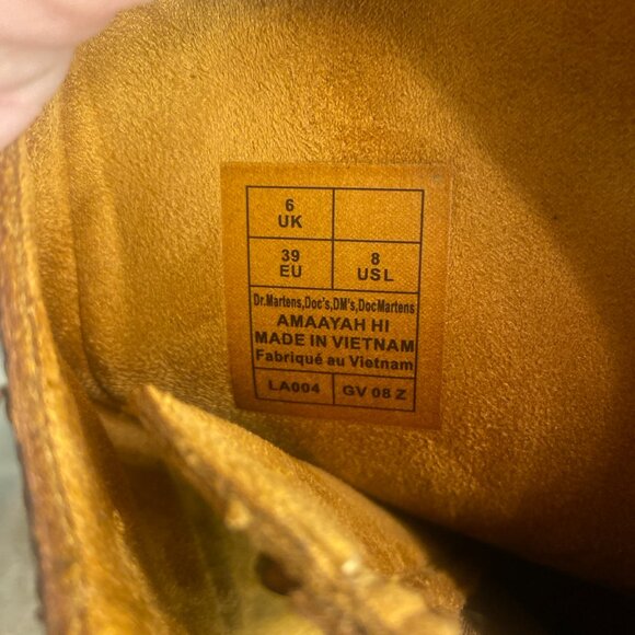 Dr. Martens Amaayah Hi Tall Boots Brown Leather Side Zip Women’s US 8 EU 39 NWOB - Picture 6 of 7